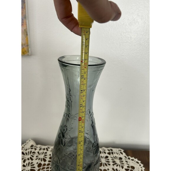 Vintage Olive-Green Very Heavy Daisy Motif Bottle From Spain - Picture 2 of 9